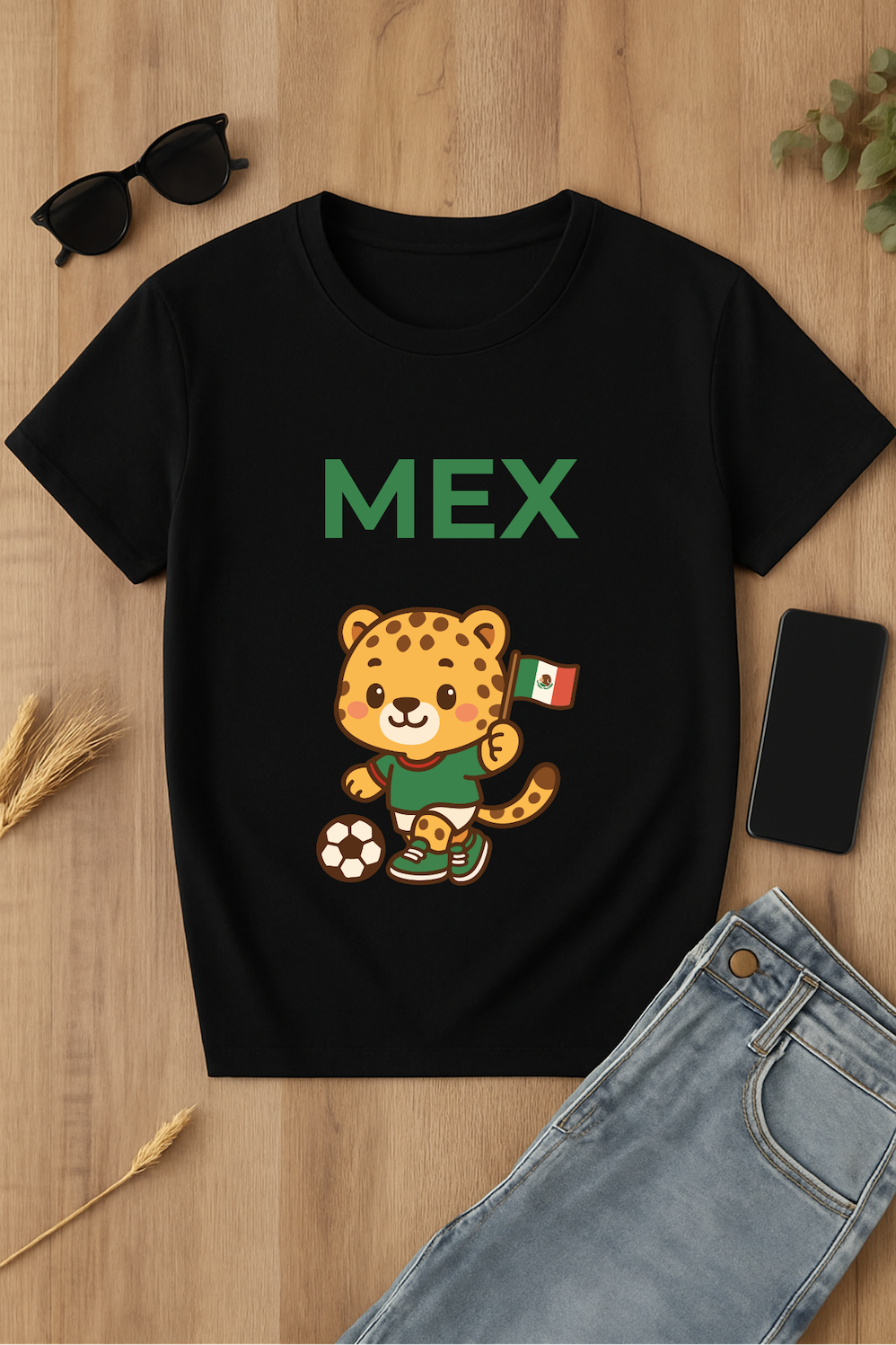 Camiseta MEX con jaguar
