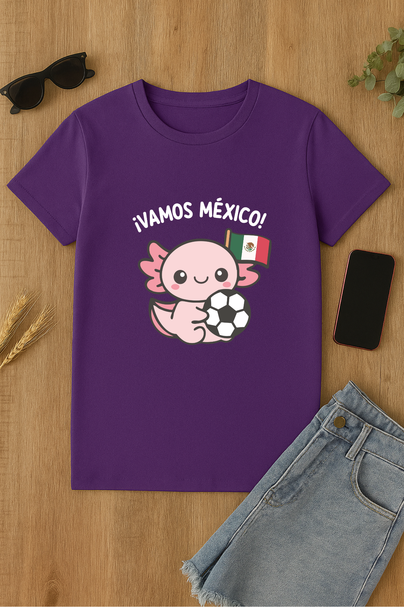 Camiseta de axolote ¡Vamos México!