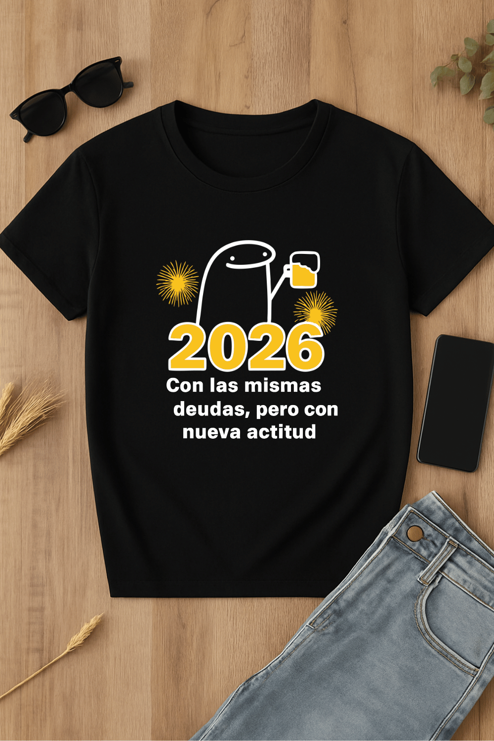 Camiseta 2026 con mensaje divertido