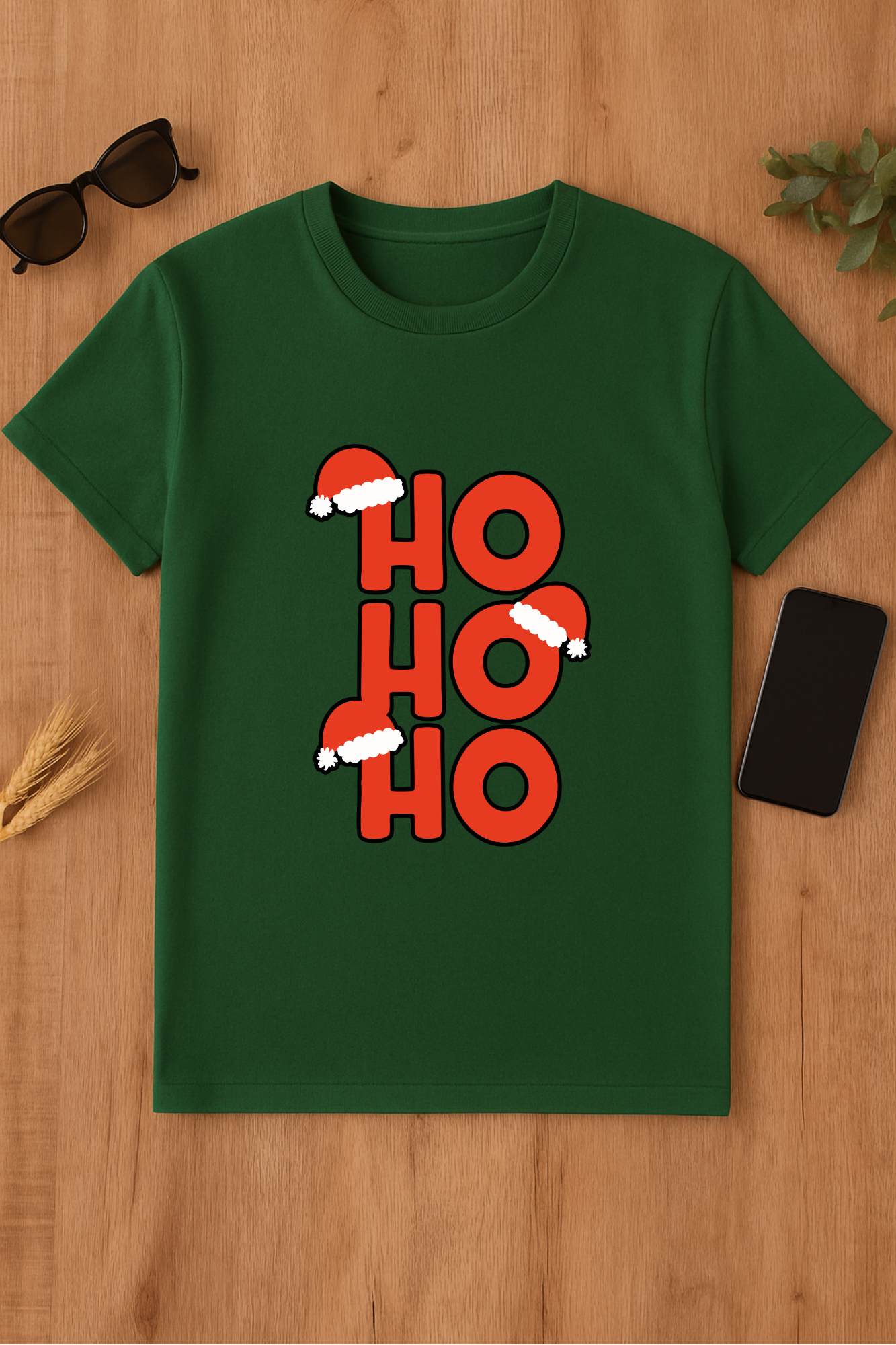 Camiseta navideña HO HO HO