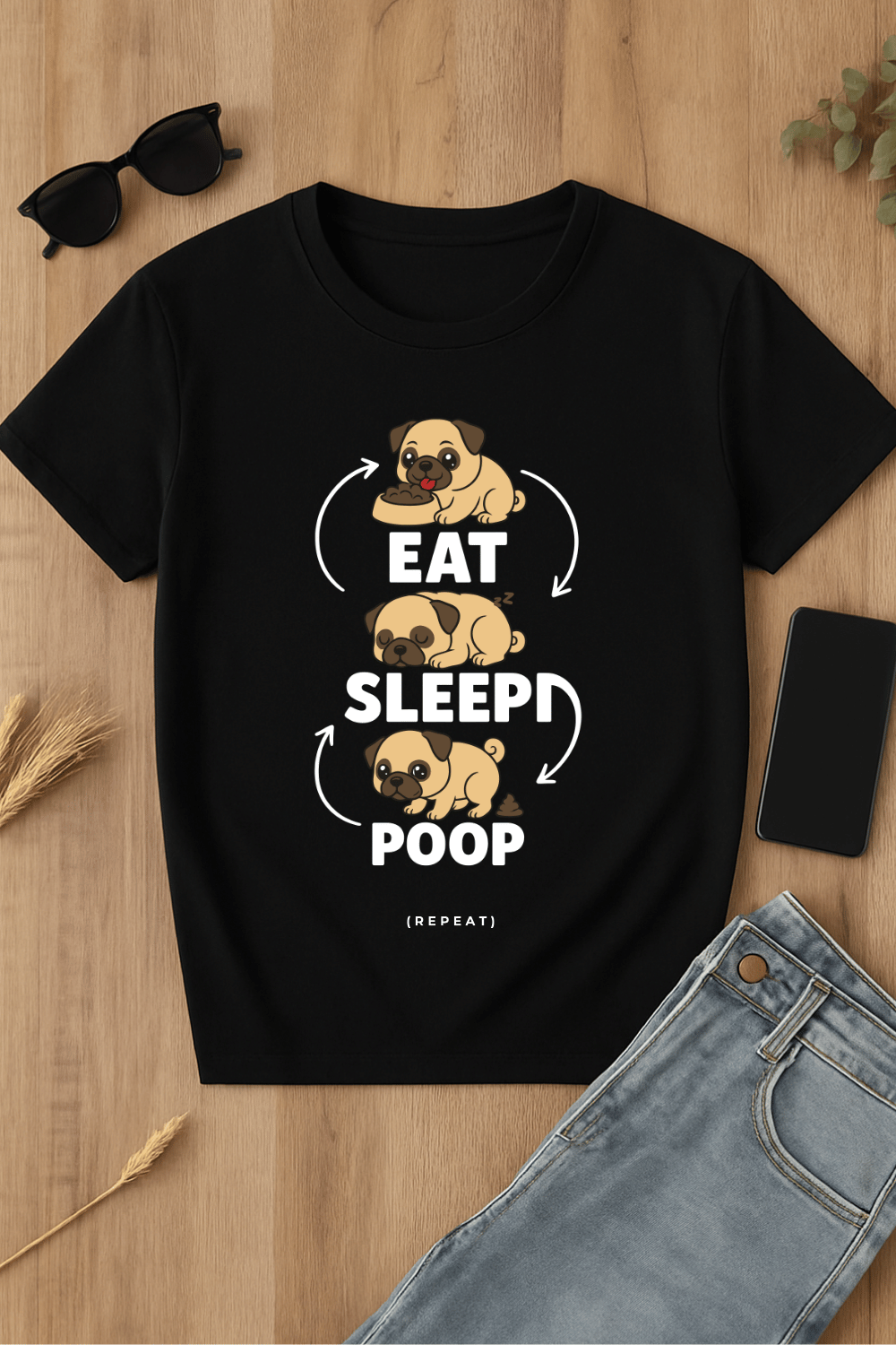 Camiseta divertida de carlino