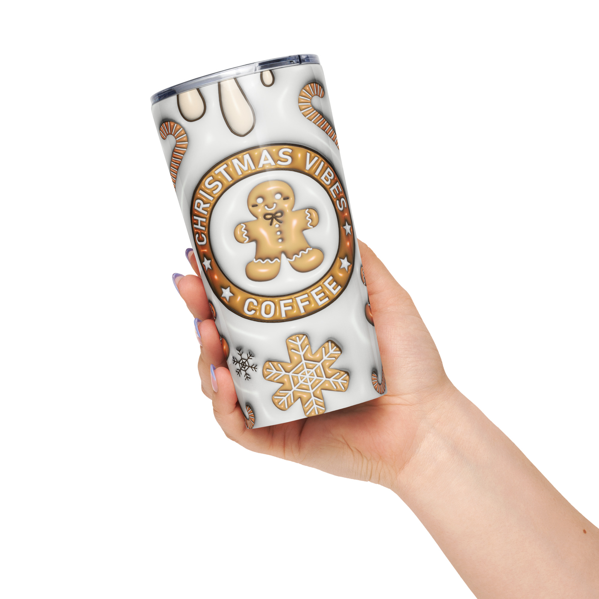 Christmas Vibes Gingerbread Tumbler