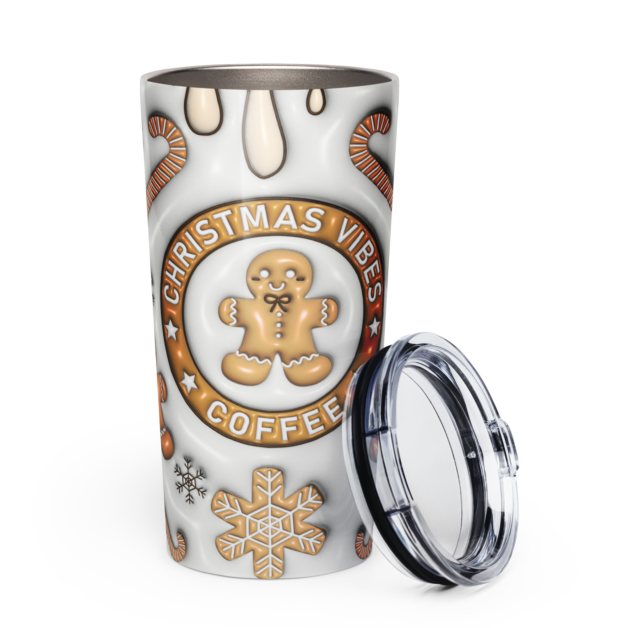 Christmas Vibes Gingerbread Tumbler