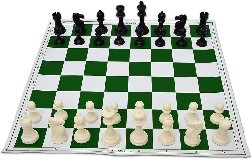 Vinyl Rubber Rollup FIDE Tournament Standard Professional Chess Set