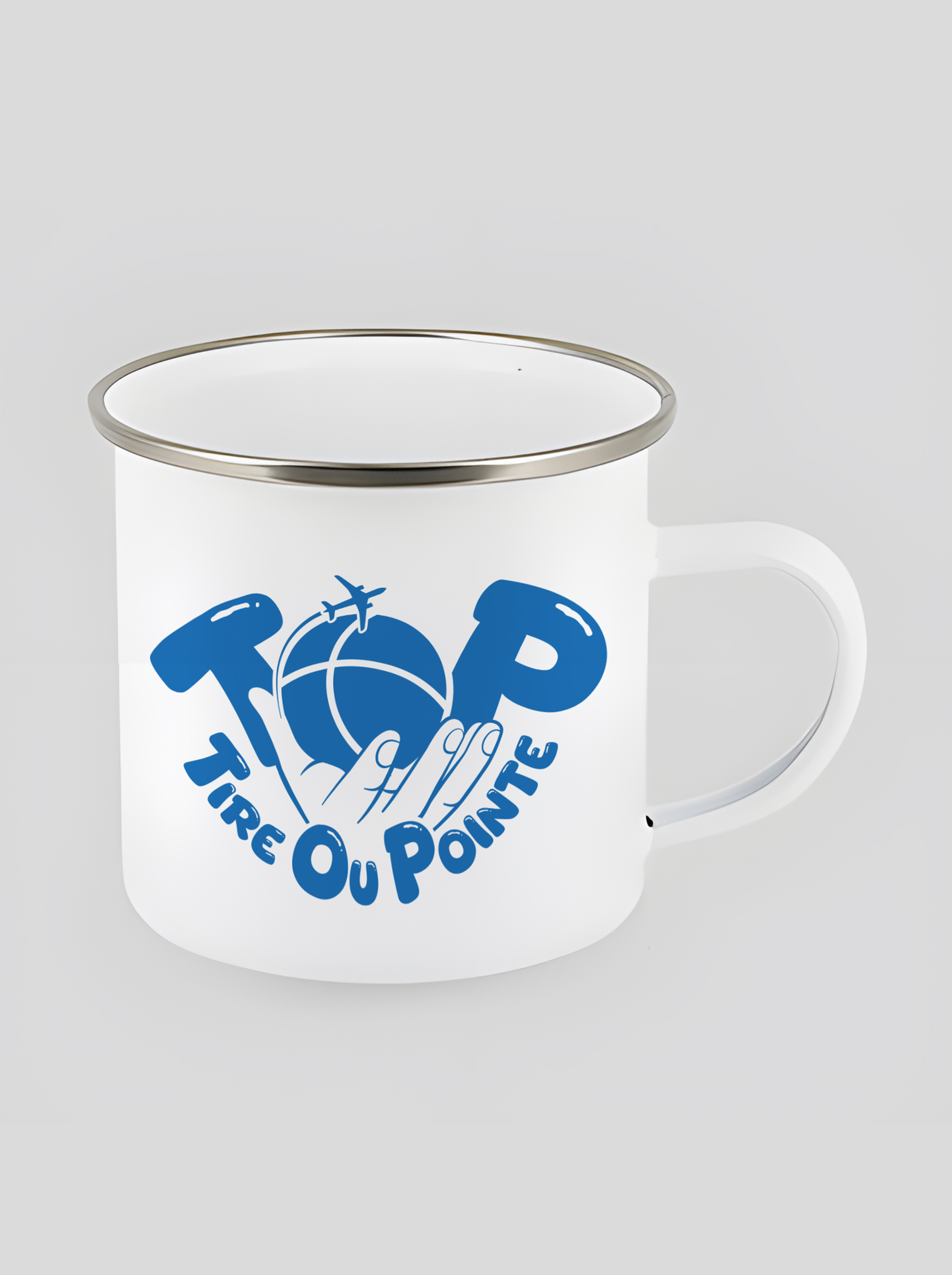 Mug Blanc Emaillé Tire ou Pointe