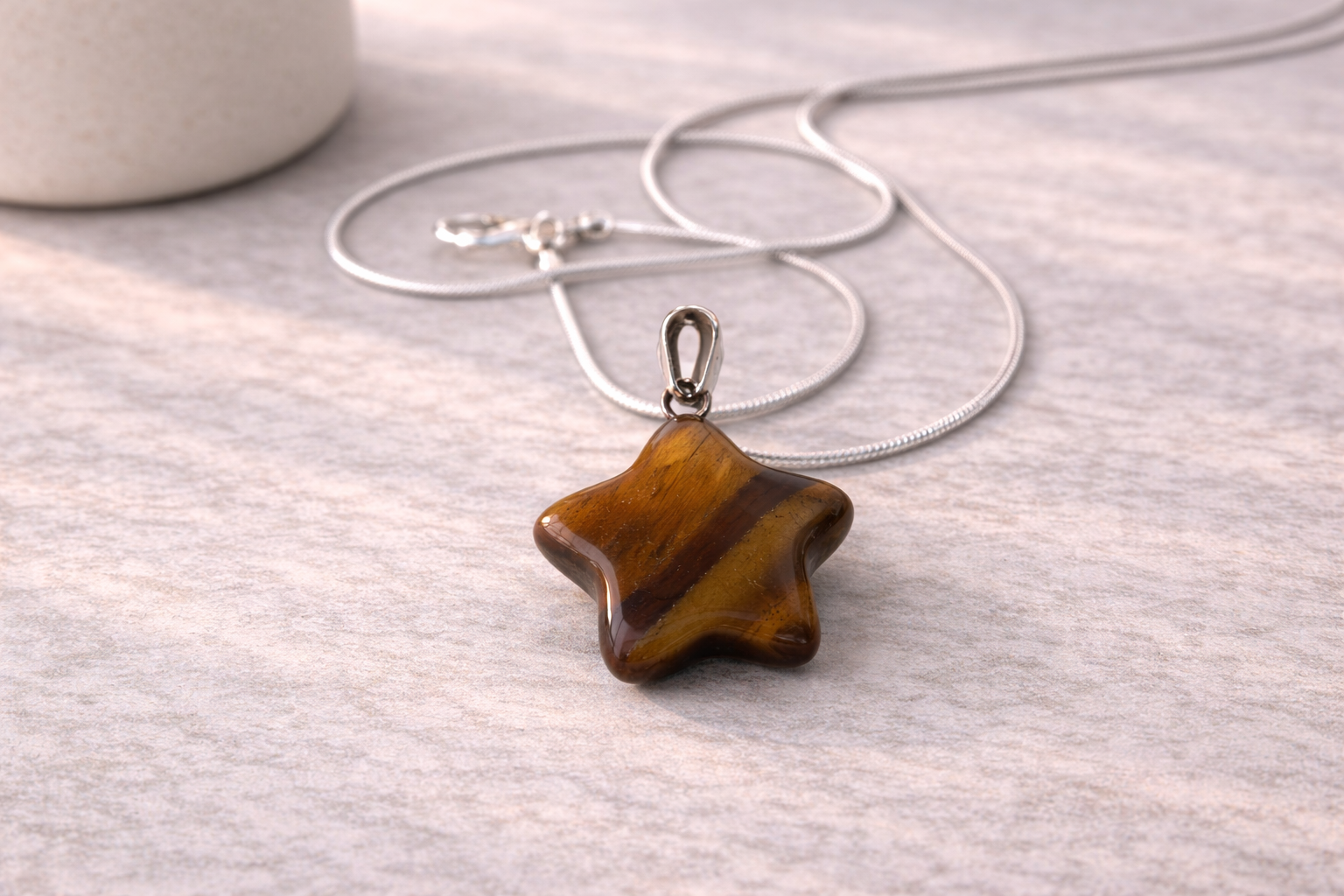 Colier Steaua Curajului – Talisman Ochi de Tigru