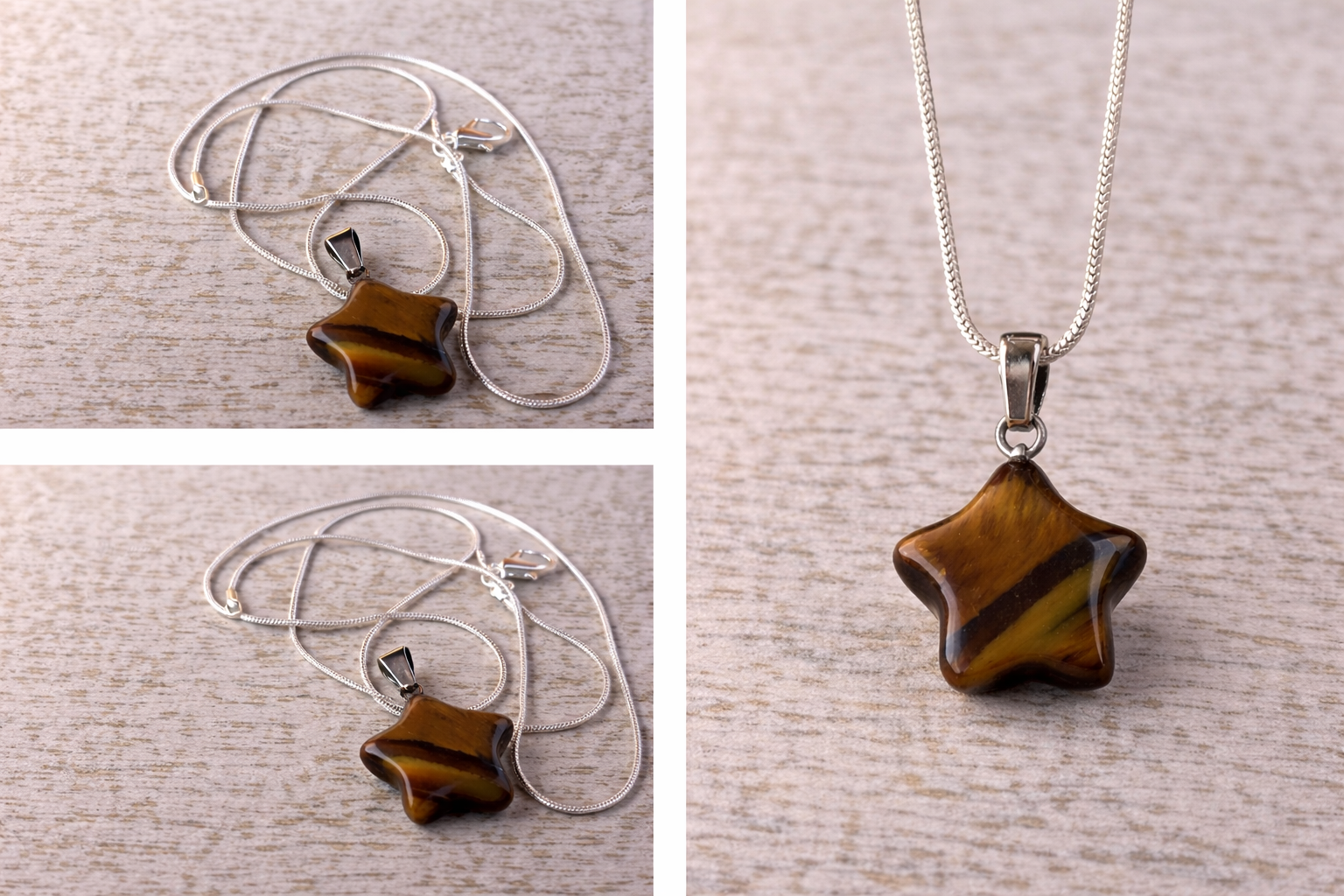 Colier Steaua Curajului – Talisman Ochi de Tigru