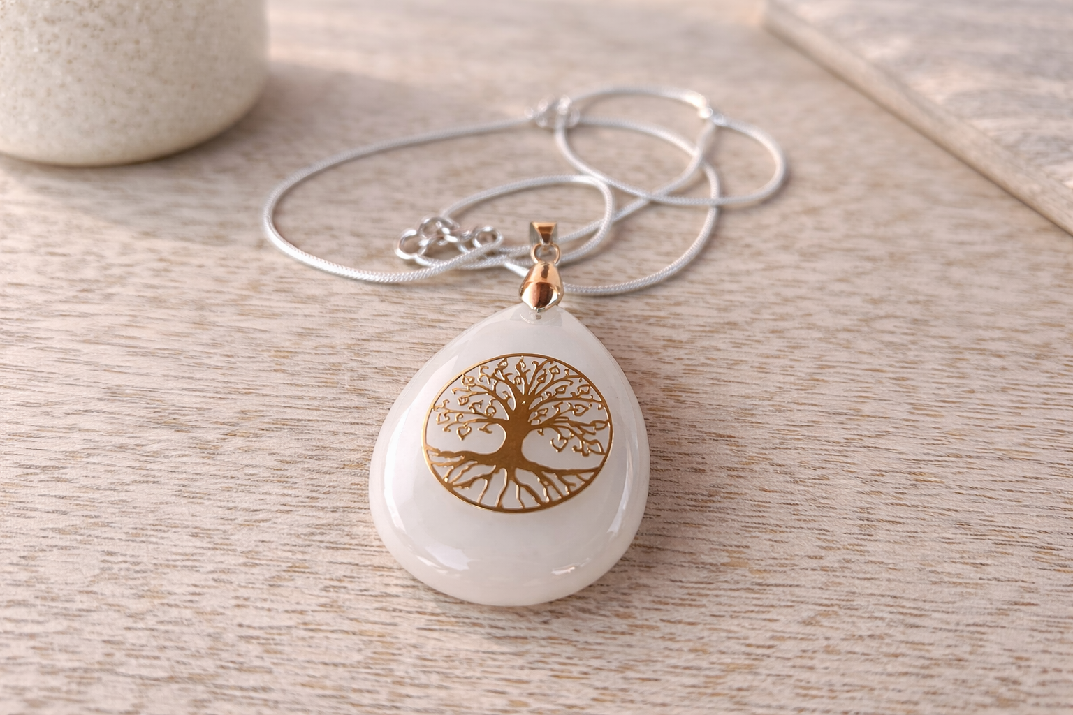 Colier Copacul Clarității – Talisman Cuarț Alb