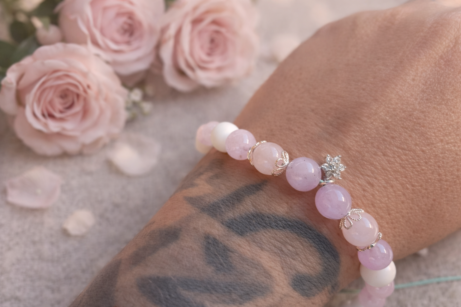 Brățară Delicatețe de Primăvară – Talisman cu Agate și Cuarț Roz