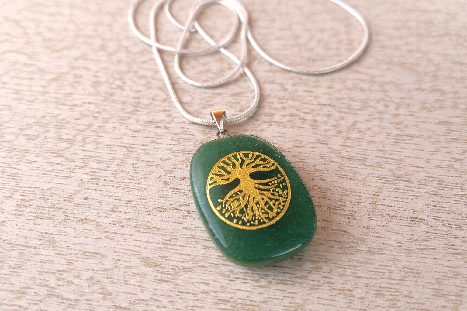 Colier Rădăcini de Abundență – Talisman Aventurin Verde & Arborele Vieții