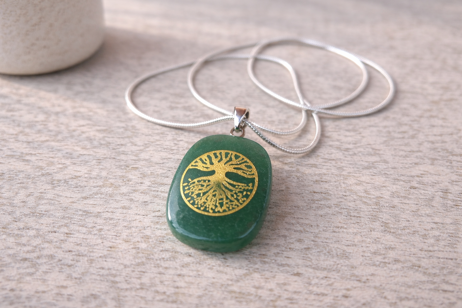 Colier Rădăcini de Abundență – Talisman Aventurin Verde & Arborele Vieții