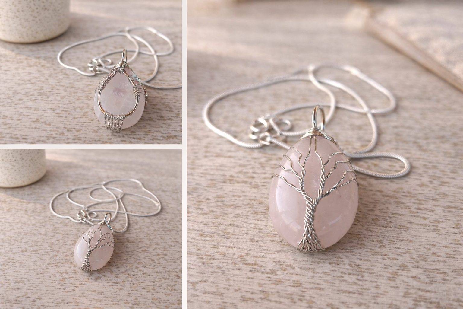 Colier Copacul Iubirii – Talisman Cuarț Roz