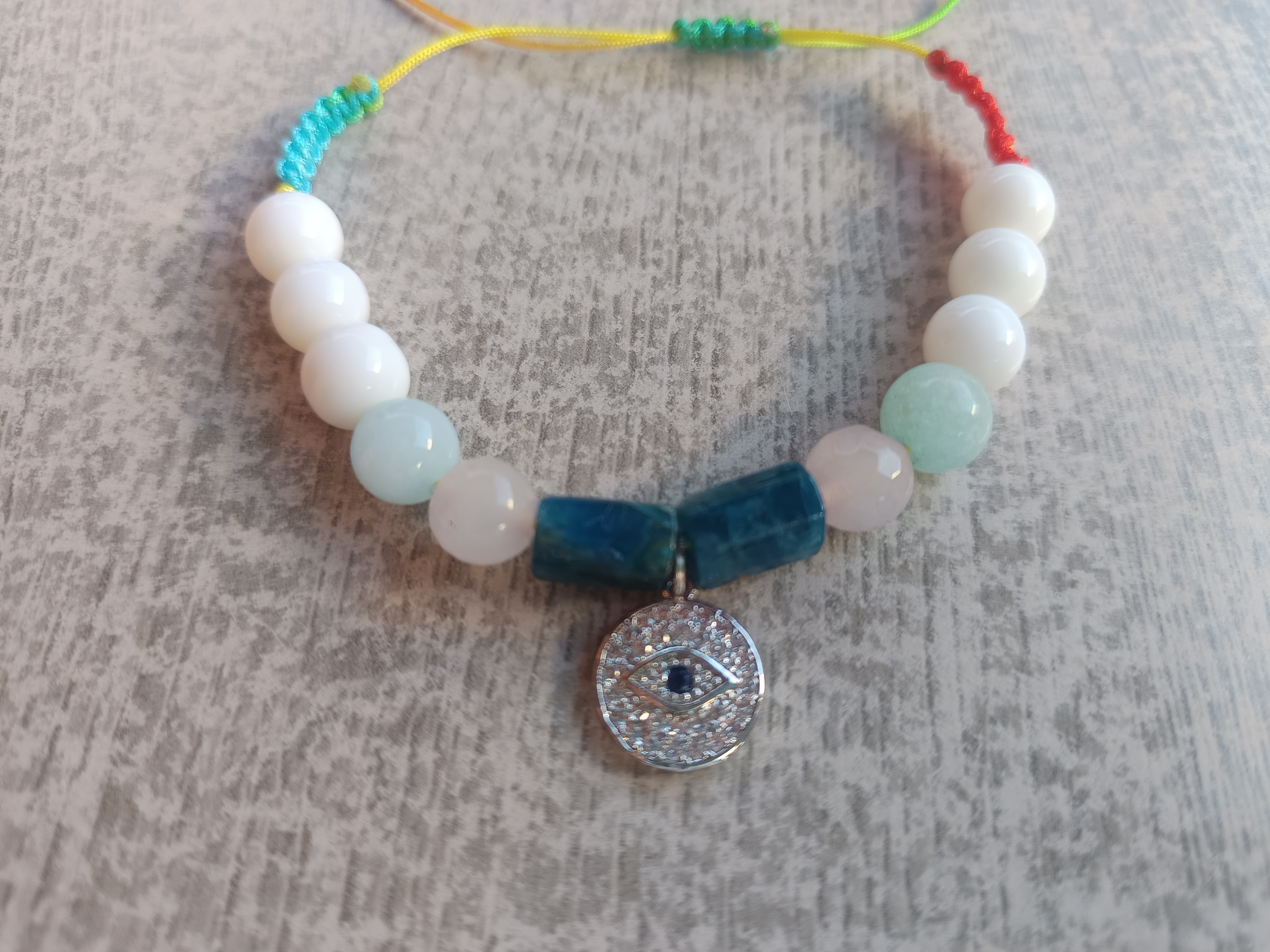 Brățară Protecție Celestă – Talisman cu Apatit, Cuarț Roz si Agate