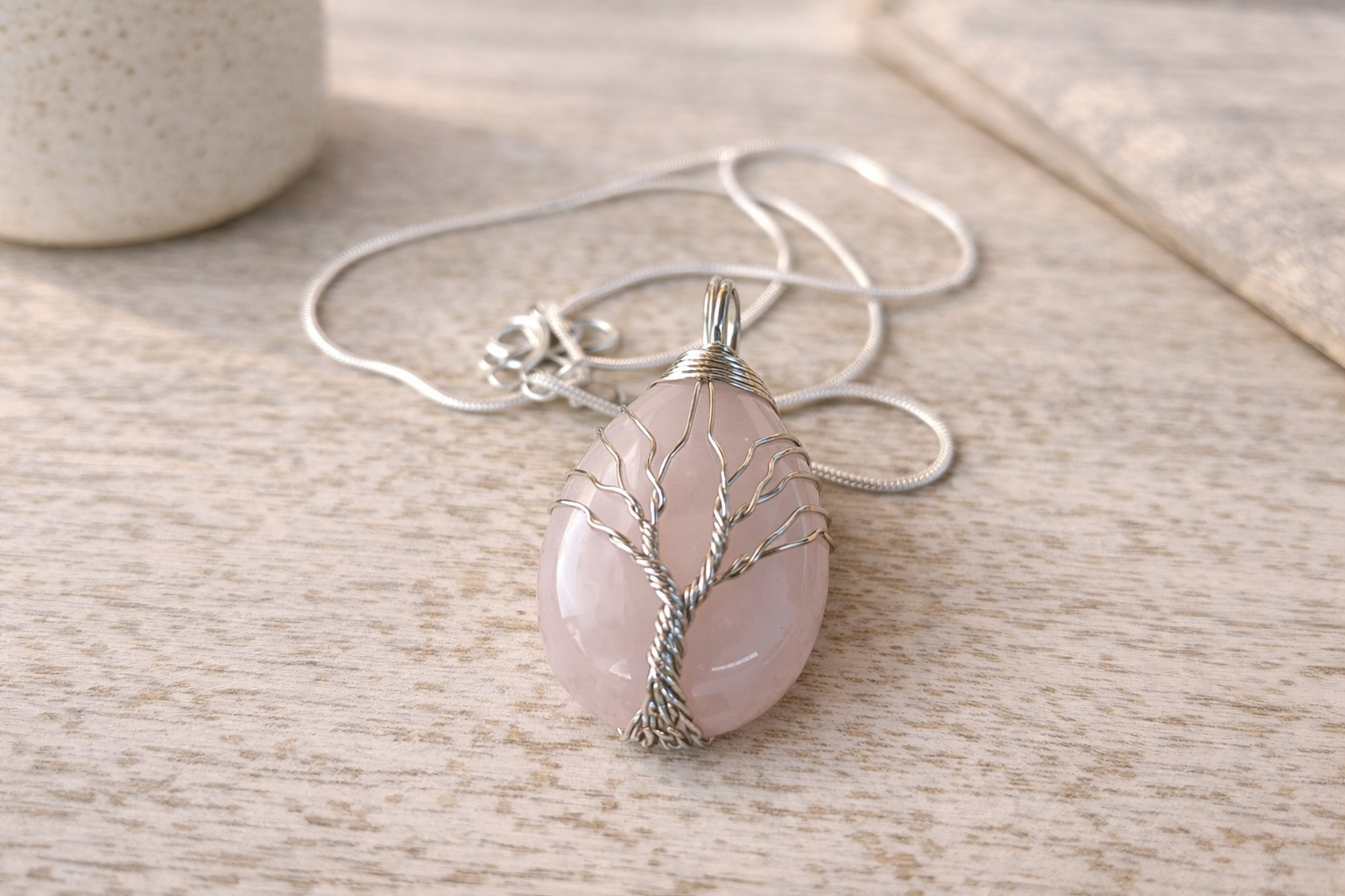 Colier Copacul Iubirii – Talisman Cuarț Roz