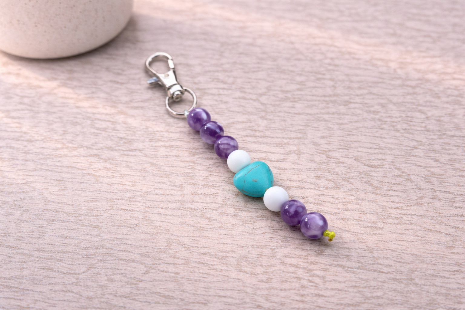 Breloc Armonie Calmă – Talisman Agate & Ametist