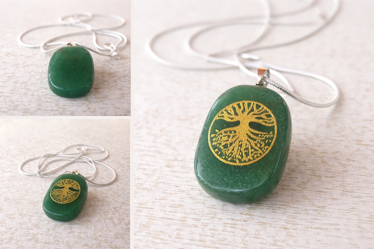 Colier Rădăcini de Abundență – Talisman Aventurin Verde & Arborele Vieții