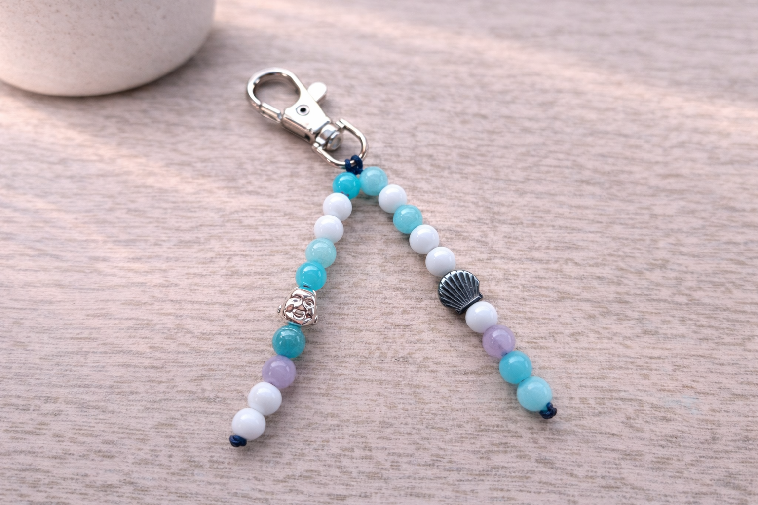 Breloc Armonie Marină – Talisman Agate, Amazonit & Hematit
