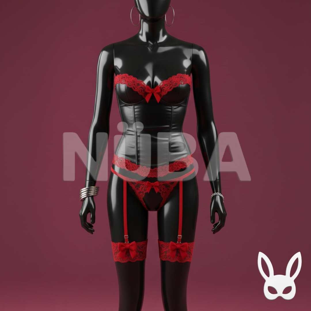 Conjunto de lencería roja