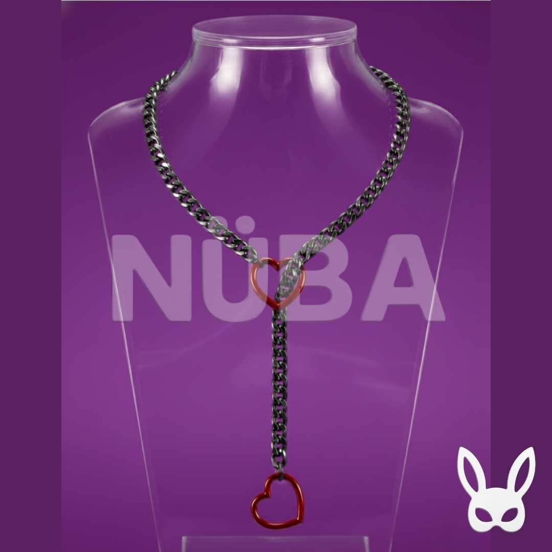 Collar de Cadena con corazones