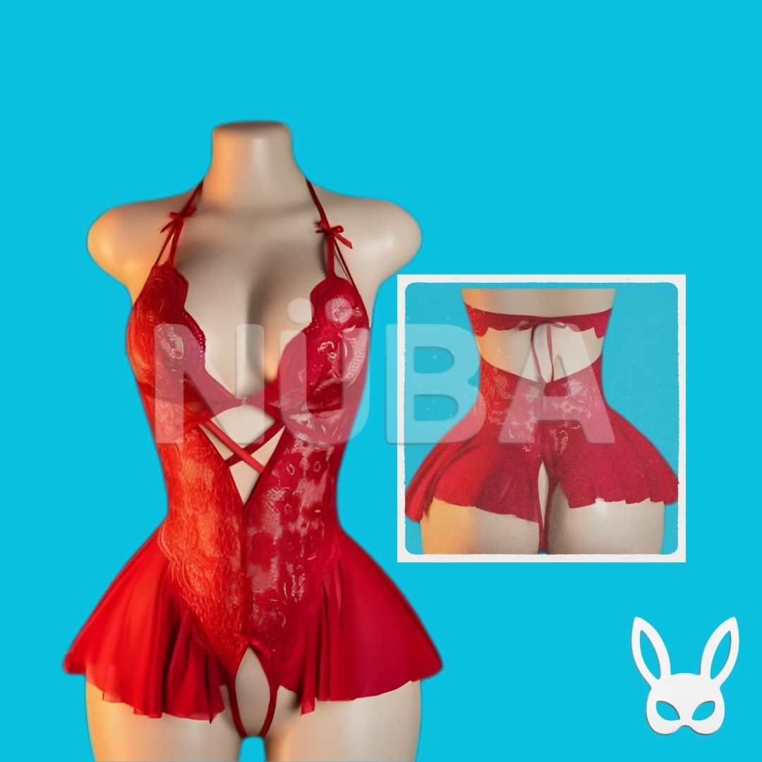 Lencería roja de encaje