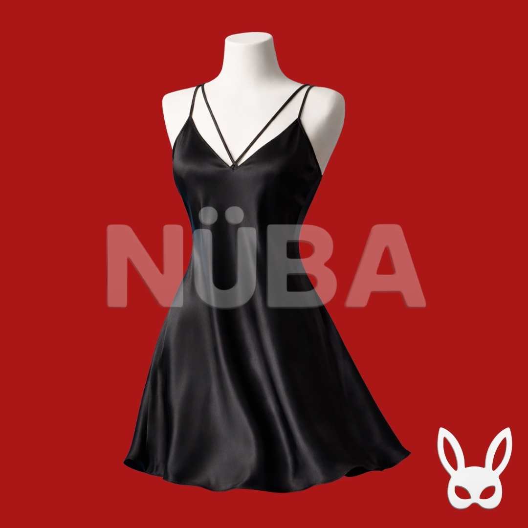 Babydoll de satin negro