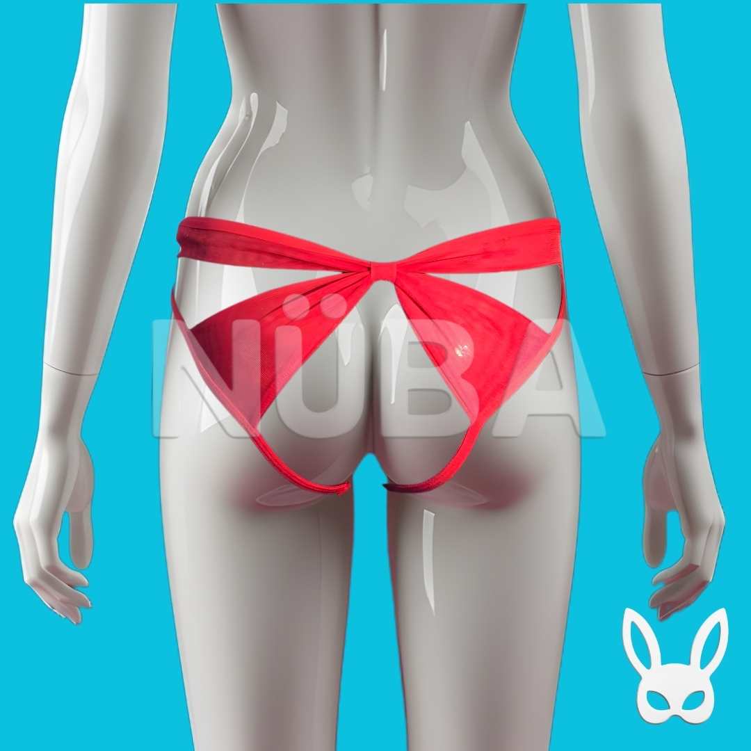 Panty de encaje rojo