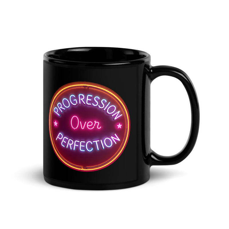 Progression Over Perfection, Mug