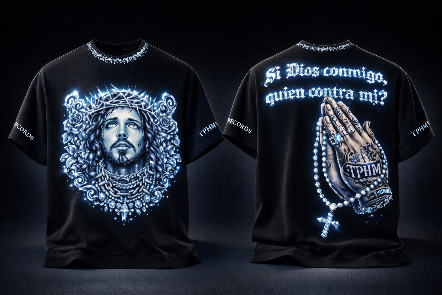 Playera T-shirt negra Unisex Bendecido exclusiva Oficial de la TPHM 