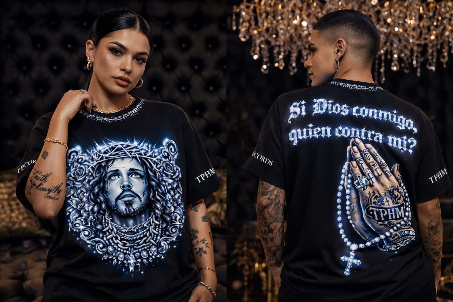 Playera T-shirt negra Unisex Bendecido exclusiva Oficial de la TPHM 