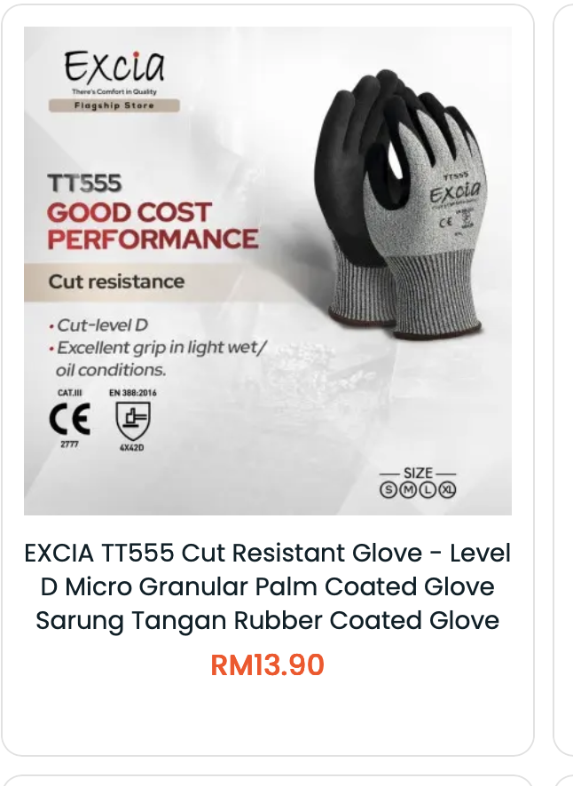 EXCIA TT555 Cut Resistant Glove