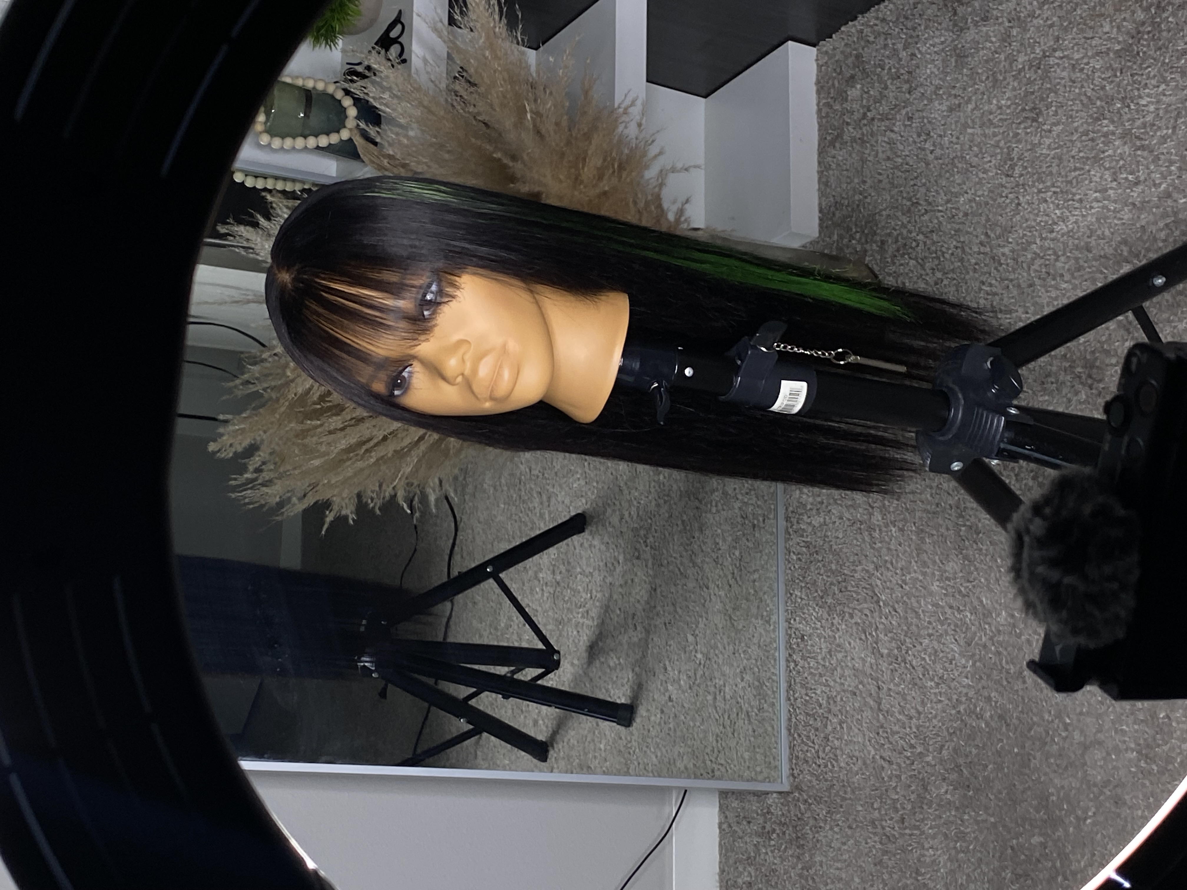 Straight Black Wig with Bangs