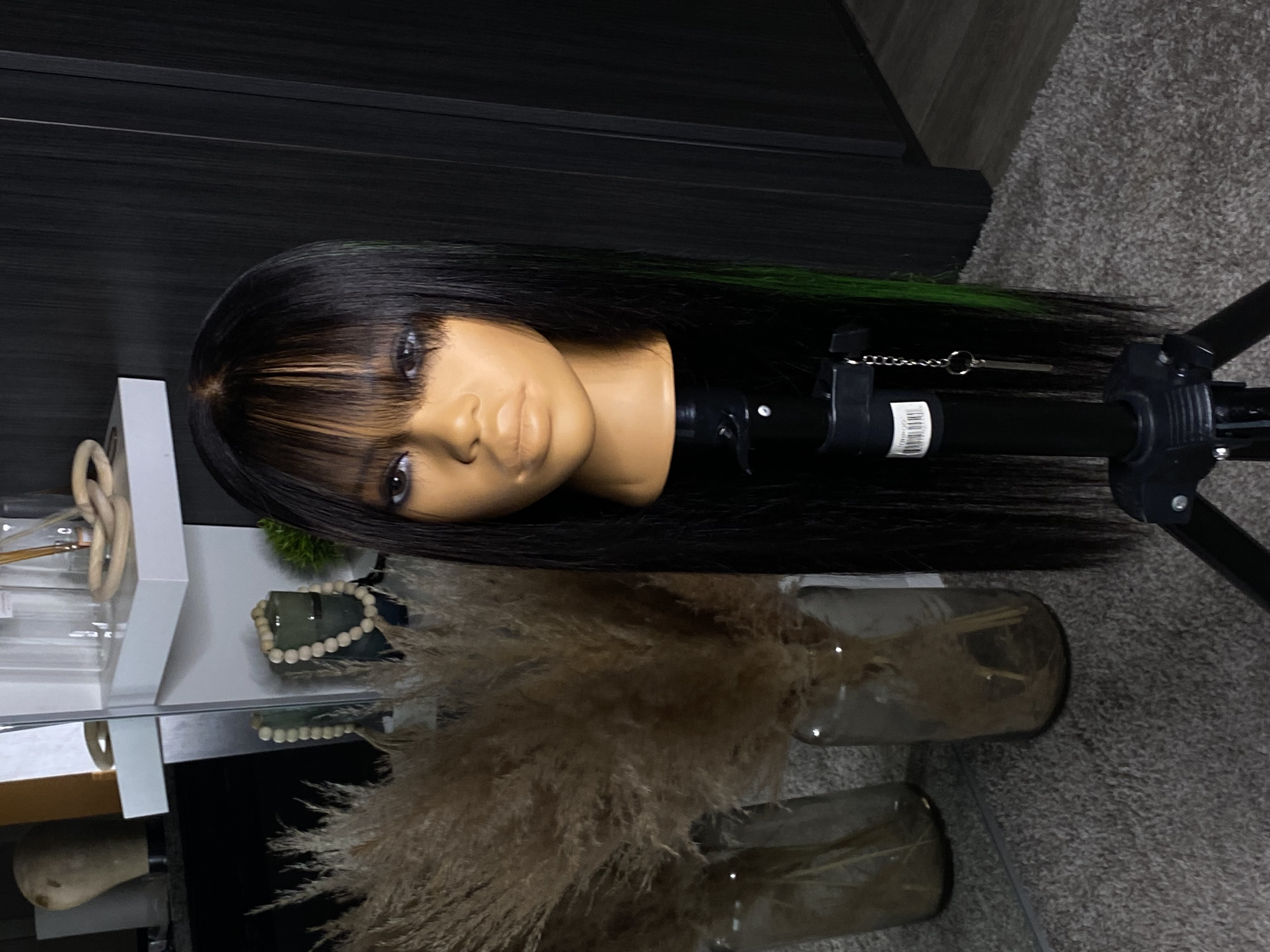 Straight Black Wig with Bangs