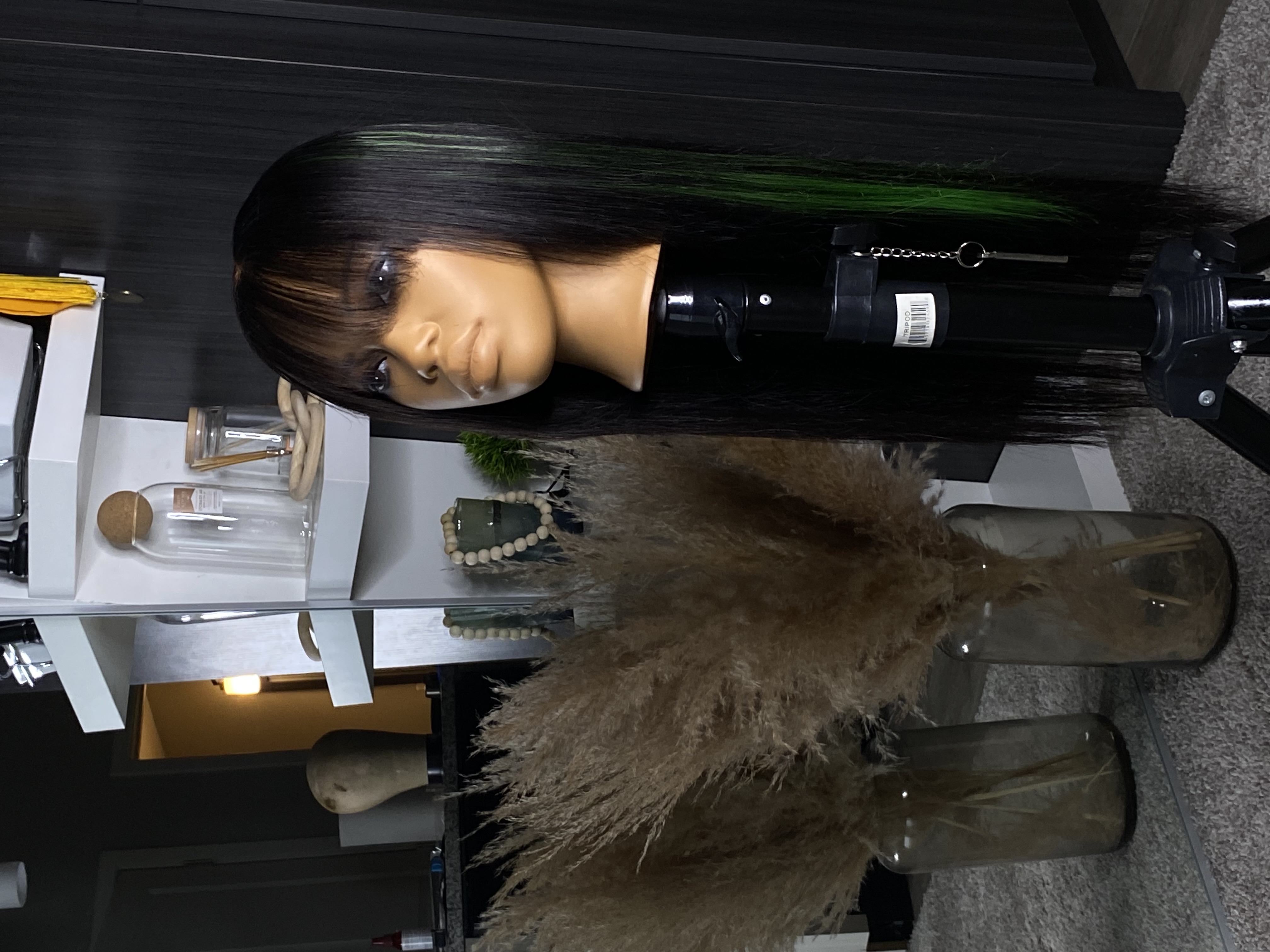 Straight Black Wig with Bangs