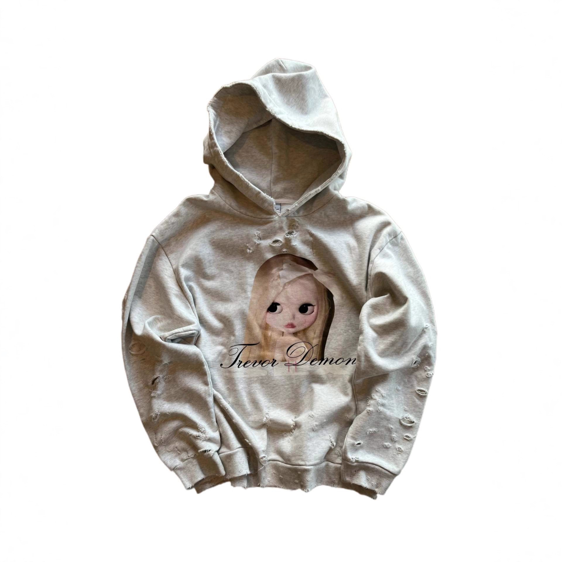 Streetwear trendy Y2K long-sleeved pullover printed retro hoodie