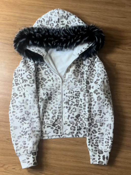 Retro Y2K Unisex Trendy Printed Hooded Zipper Sweatshirt