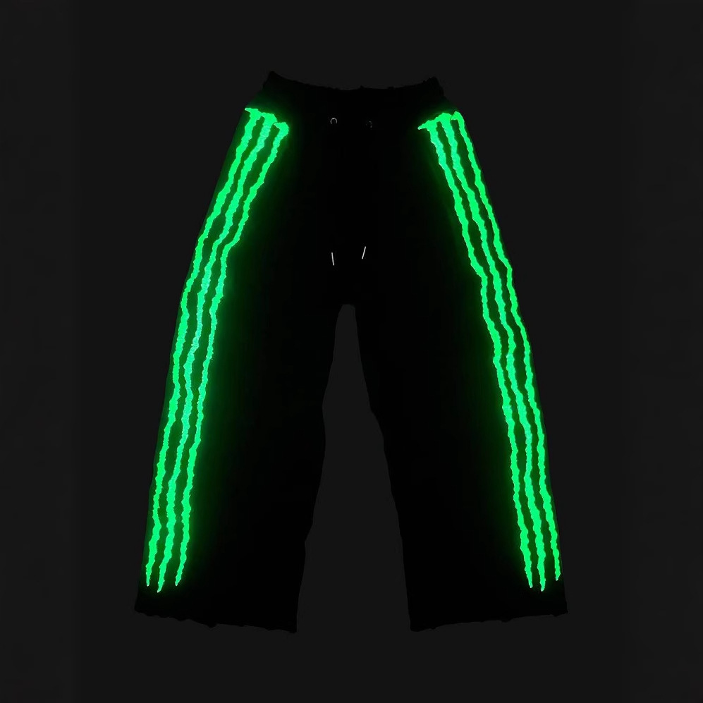 Claw-shaped hip-hop street rap fluorescent casual loose trousers