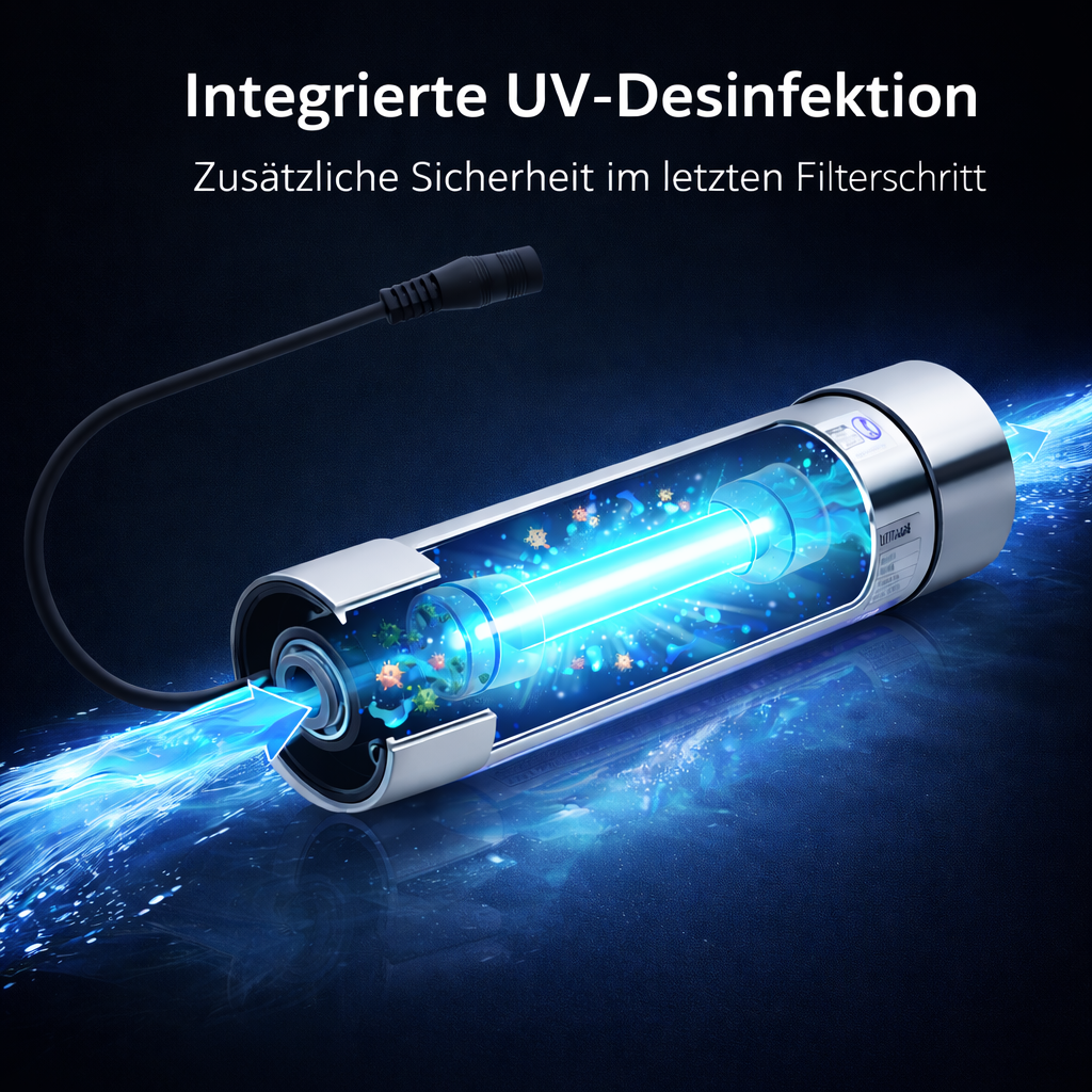 UV - Desinfektion für Untertisch - Trinkwasserfilteranlage
