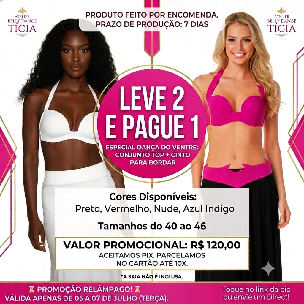 Conjunto Top e Cinto para Dança do Ventre