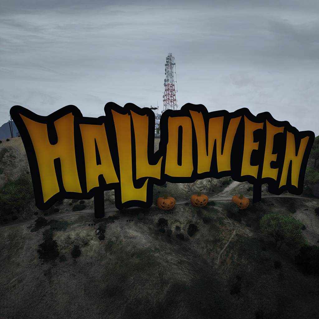 Spooky Halloween Vinewood Sign Replace for FiveM