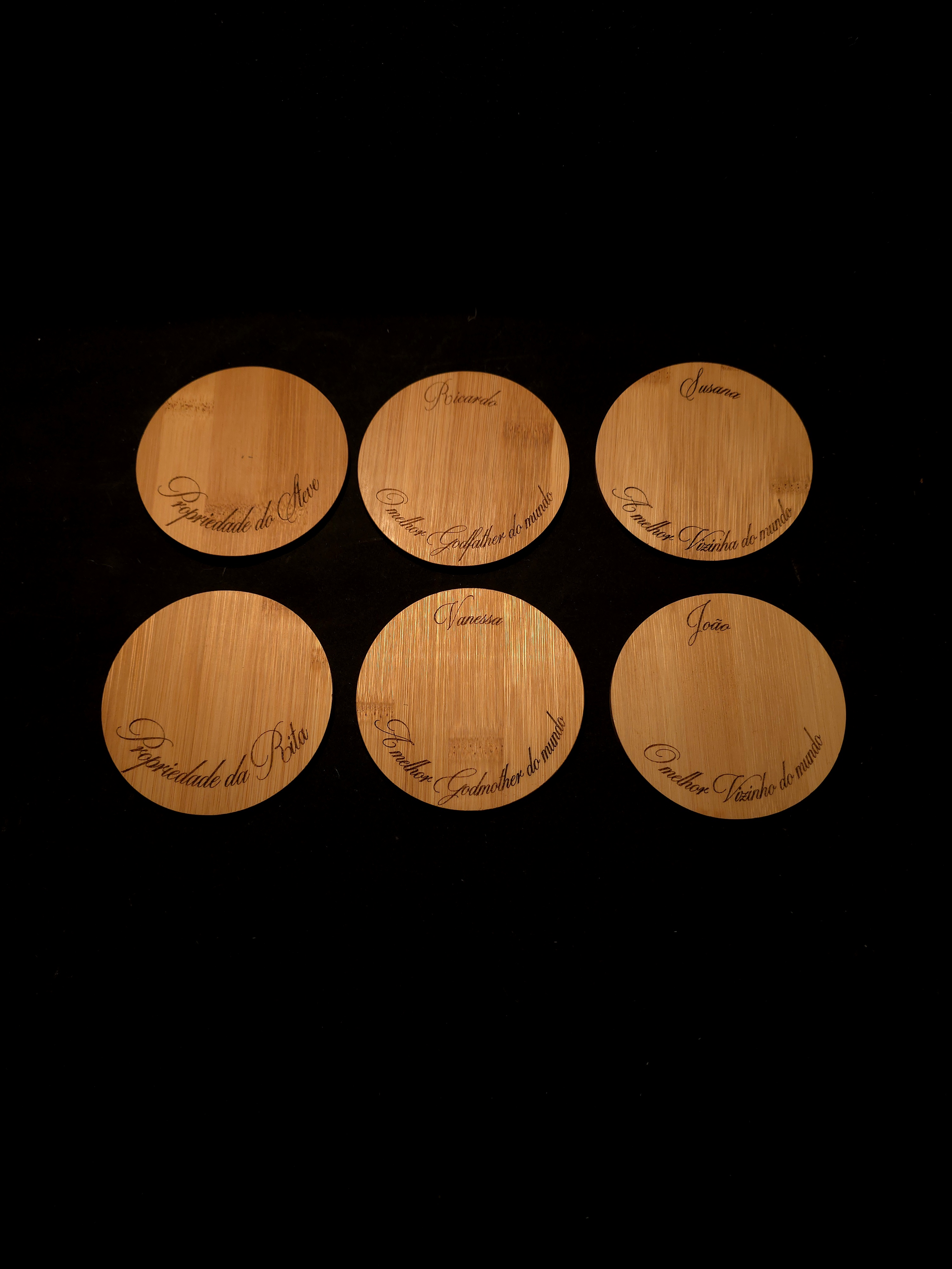 Base de copos em Bambu