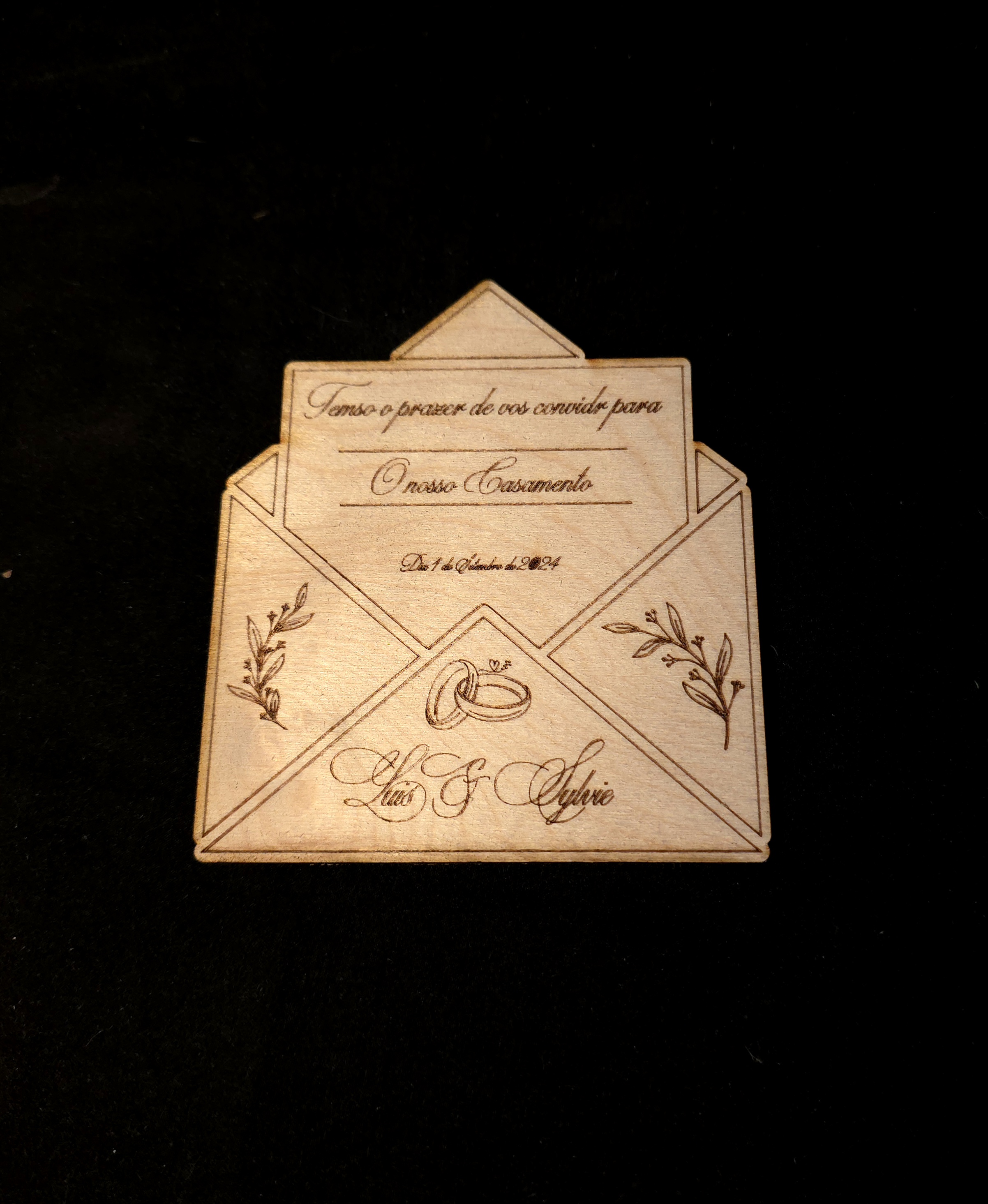 Convite de Casamento em Madeira