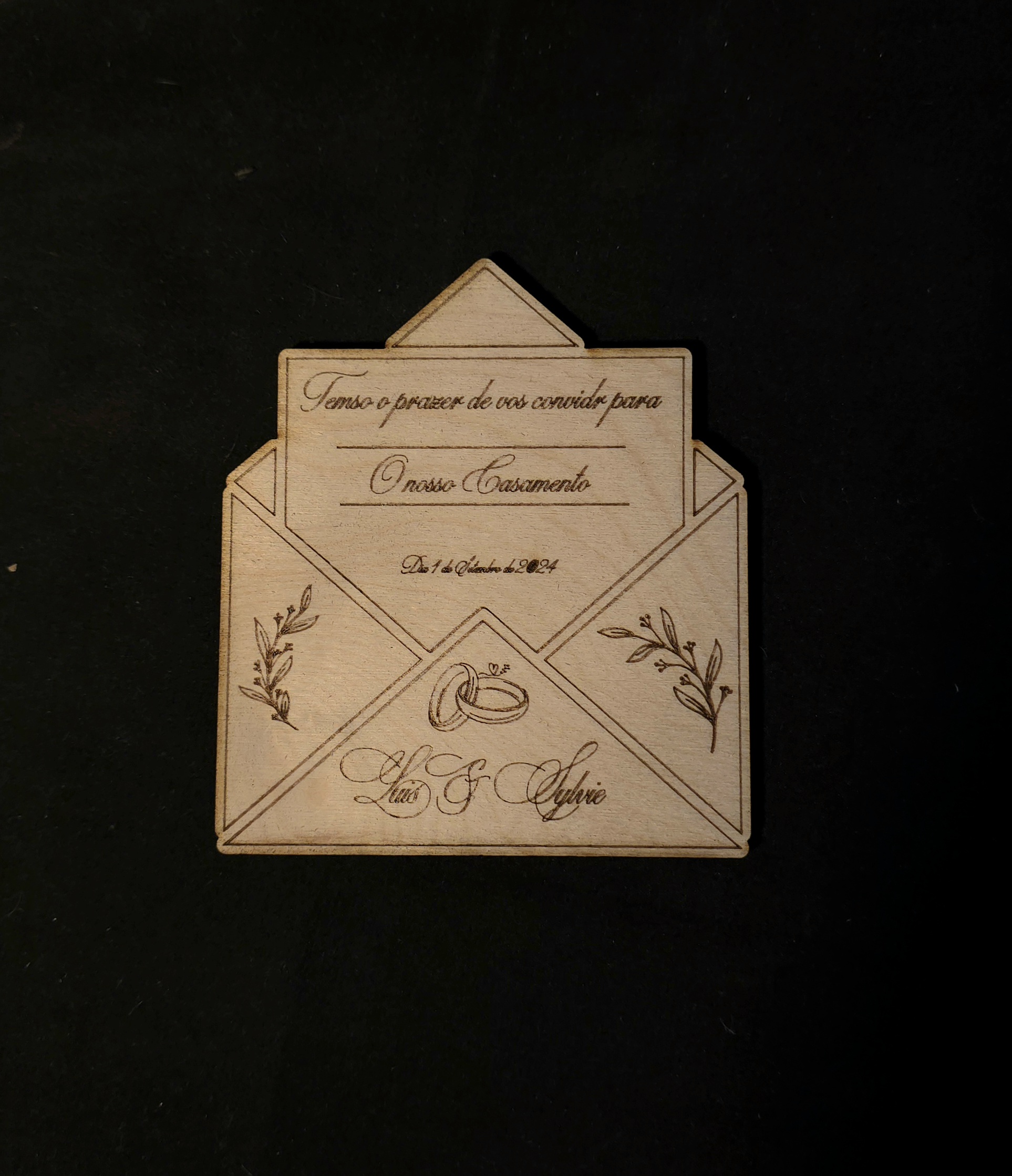 Convite de Casamento em Madeira