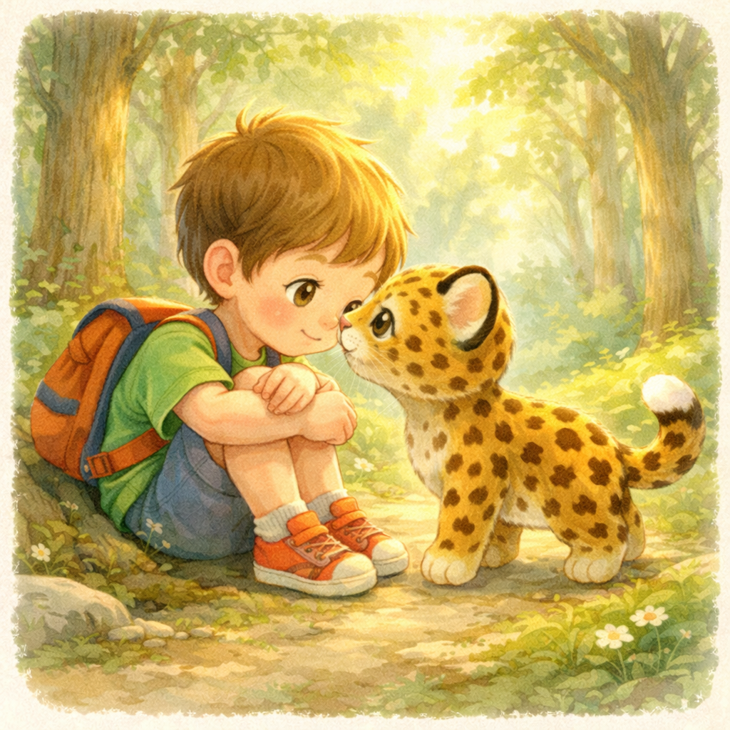 Léo le petit léopard et le garçon qui avait perdu son chemin