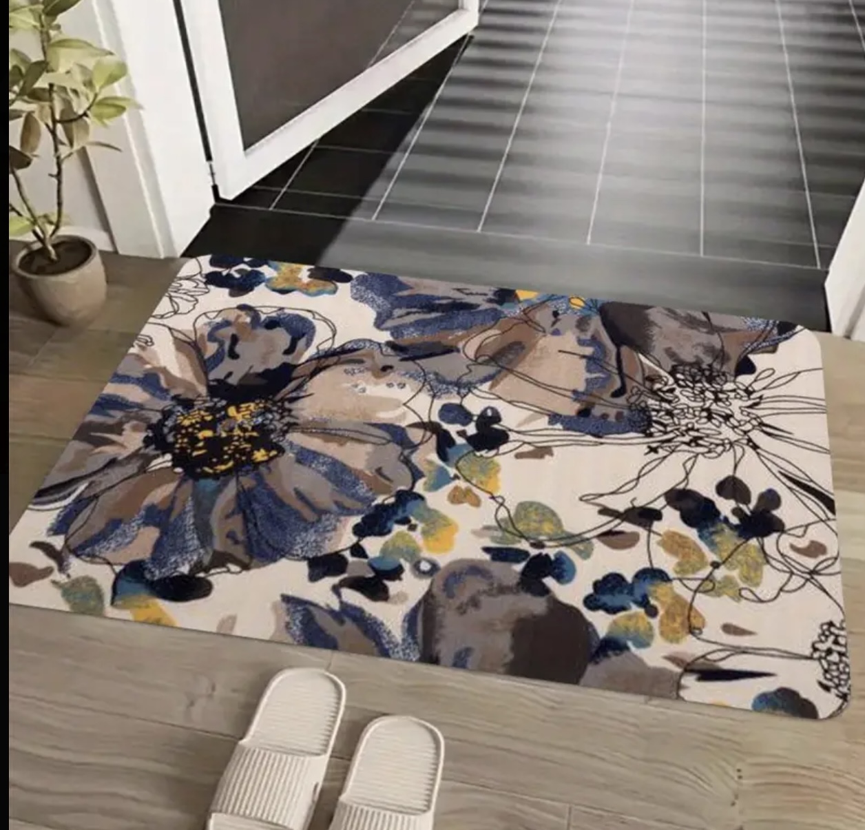 Floral Print Door Mat
