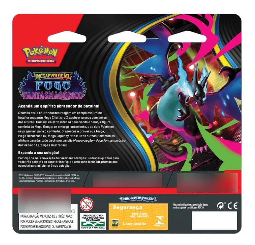 Blister Triplo Booster Pokémon Fogo Fantasmagórico Português Cottonee