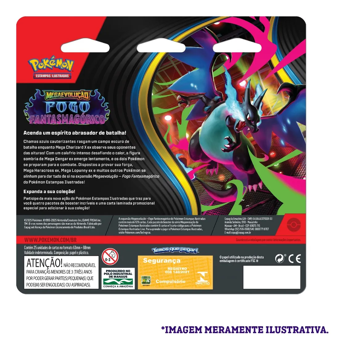 Blister Quadruplo Pokémon Megaevolução Fogo Fantasmagórico Weavile Português