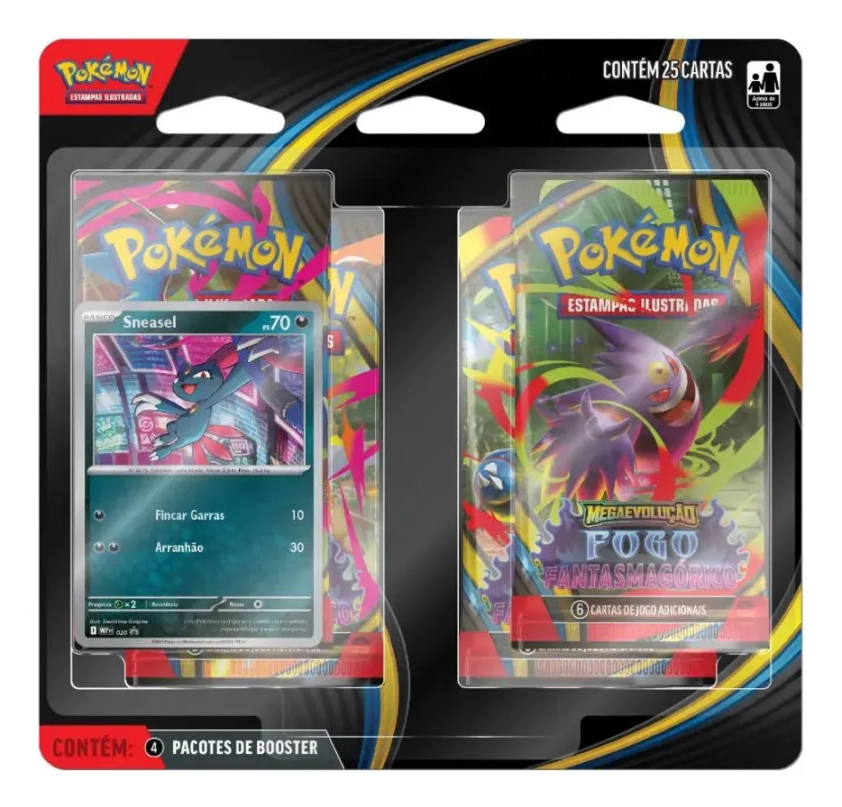 Blister Quadruplo Fogo Fantasmagórico Pokémon Tcg Sneasel Português