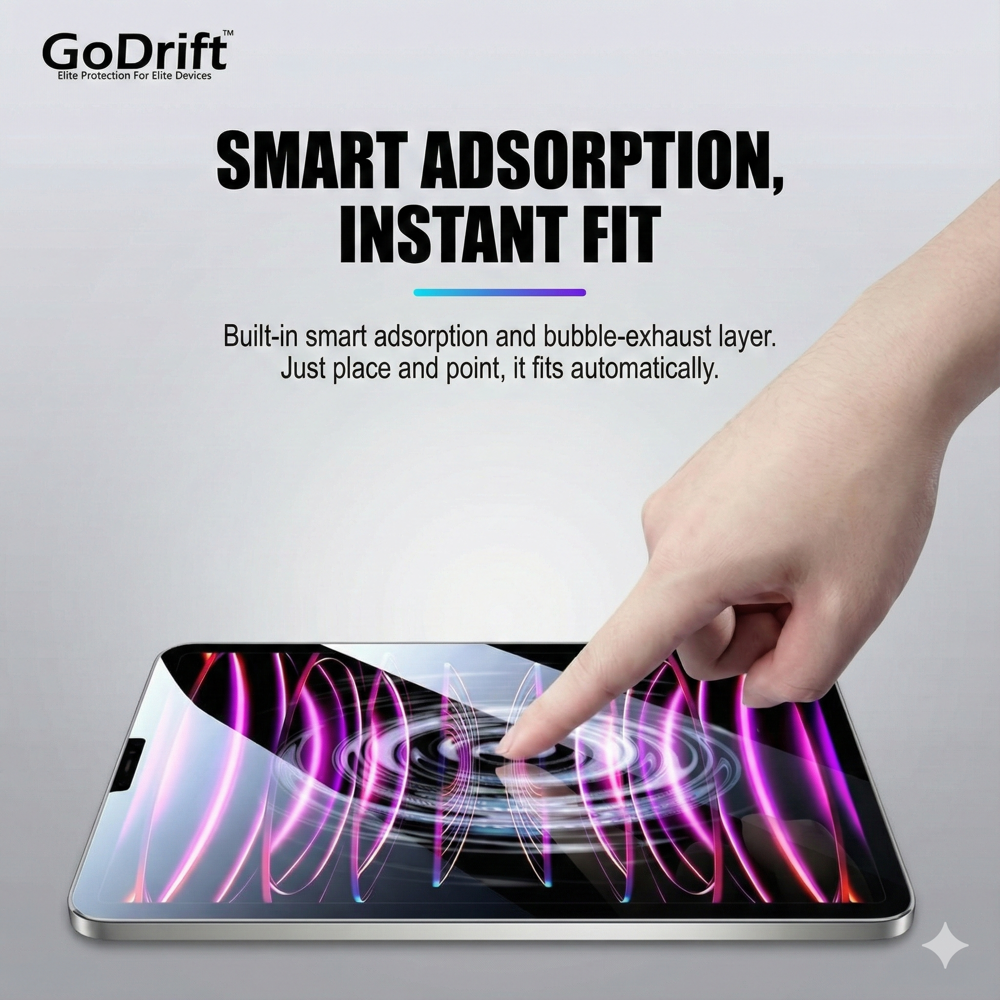 GoDrift Snapfit Temperedglass For  iPad Air 11 inch 2025- Clear
