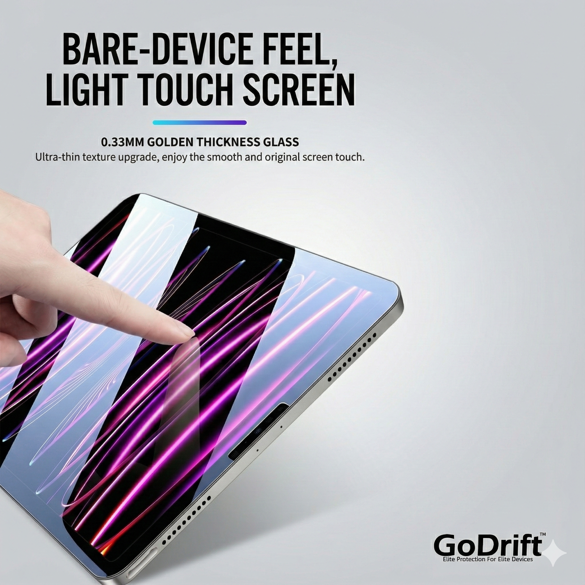 GoDrift Snapfit Temperedglass For  iPad Pro 13 inch 2025- Clear