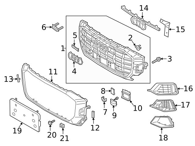 GENUINE AUDI PART - 4M8853651AMX3 - GRILLE (LOWER)